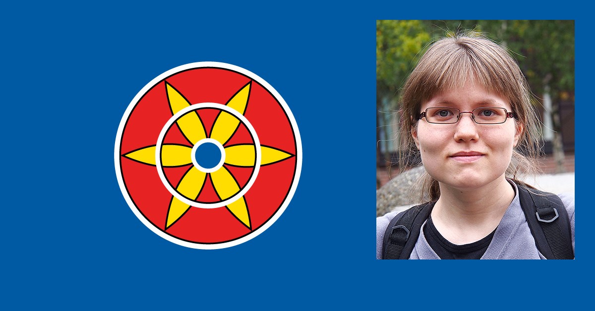 Kvensk flagg og Aili Eriksen