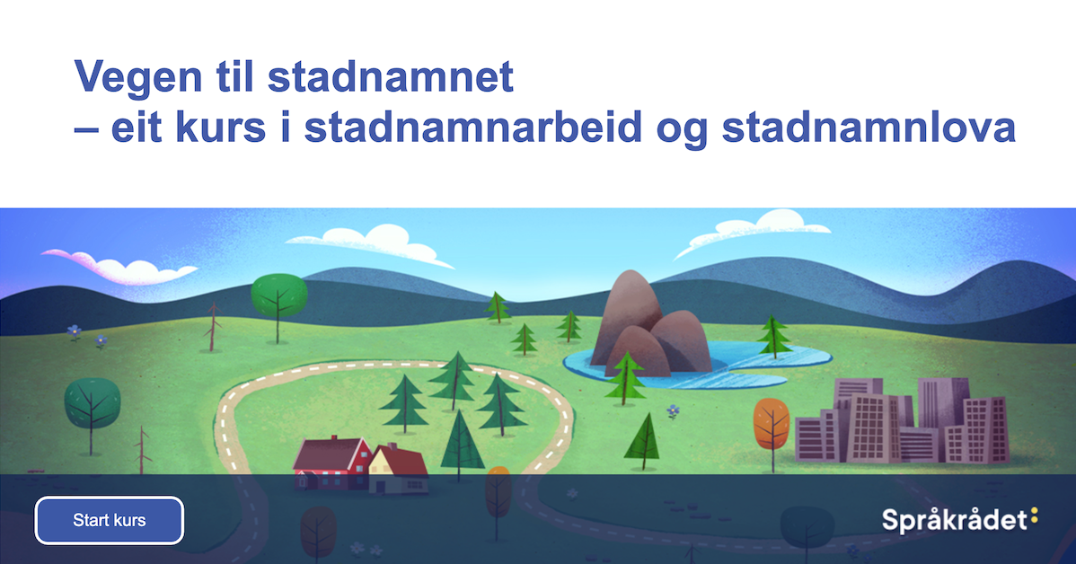 Skjermdump fra kurset Vegen til stadnamnet